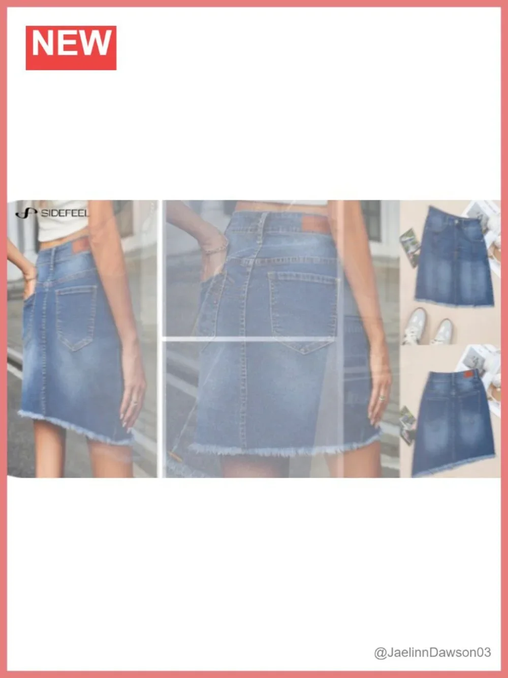 High Waist Stretch Denim Skirt with Raw Hem, Button Down, Casual Mini Skirt